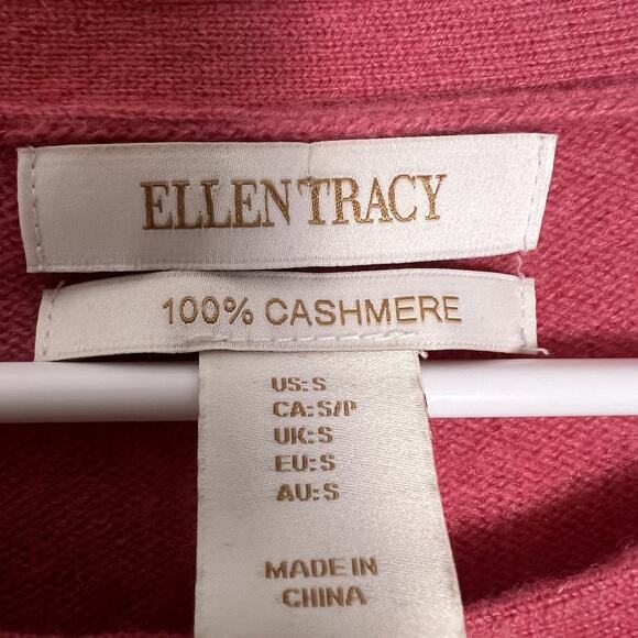 Ellen Tracy Womens 100% Cashmere Sweater Sz S Pink Quite Luxury - Picture 11 of 13
